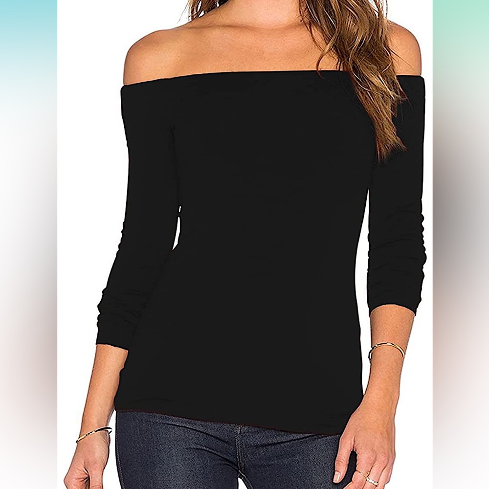 NWOT Sarin Matthews Black Off the Shoulder Top 🖤
